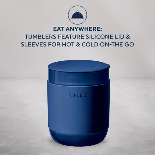 Vista 6 de Corelle Juego de vajilla de gres, platos y cuencos de cerámica esmaltada sólida y reactiva hecha a mano, platos redondos de estilo rústico moderno