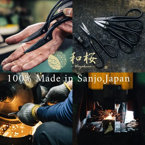 Vista 4 de Wazakura Yasugi - Tijeras tradicionales para bonsái de acero inoxidable fabricadas en Japón, 7 pulgadas (7.087 in), tijeras de podar para árboles