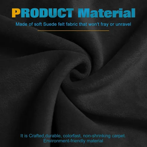 Vista 4 de Xotic Tech - Cubierta precortada de gamuza suave negra para tablero de automóvil, con parte trasera antideslizante, protector de deslumbramiento