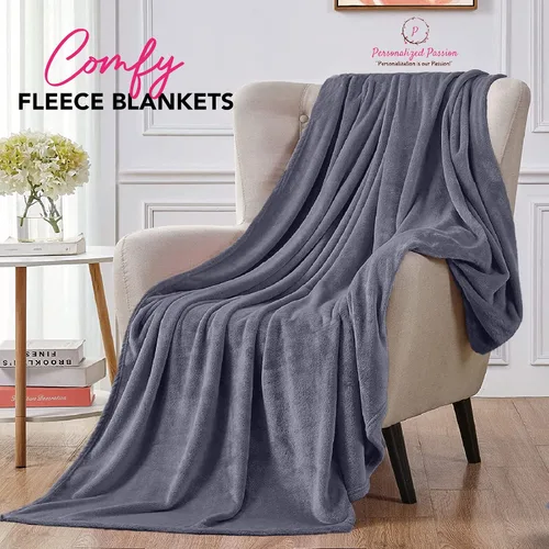 Vista 5 de Mantas personalizadas para adultos, manta personalizada con nombre bordado o monograma, funda de manta de forro polar suave para cama y sofá