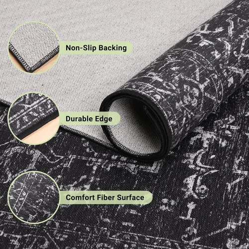 Vista 2 de Tapete para Silla para Pisos Duros, QQpony 48"x36" Tapete para Silla de Oficina para Superficie Dura, Alfombra de Área para Sala de Estar, Tapete