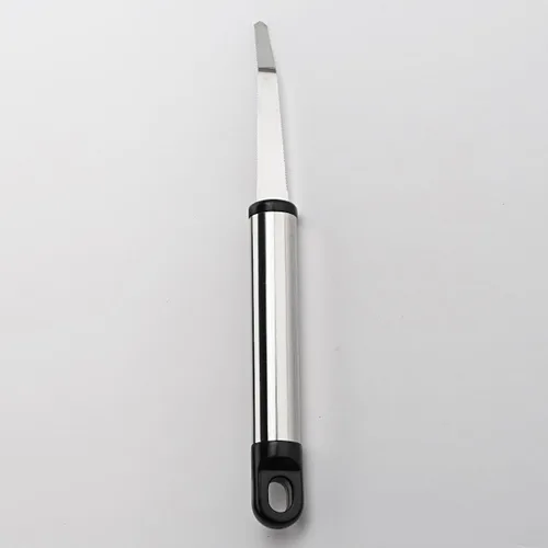 Vista 6 de Cuchillo de fruta de pomelo, utilidad dentada curvada de acero inoxidable con pelador de cocina de mango largo