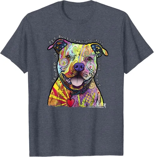 Vista 67 de Beware Of Pit Bulls, Dean Russo Pitbull Original - Camiseta para amantes de los perros, Negro