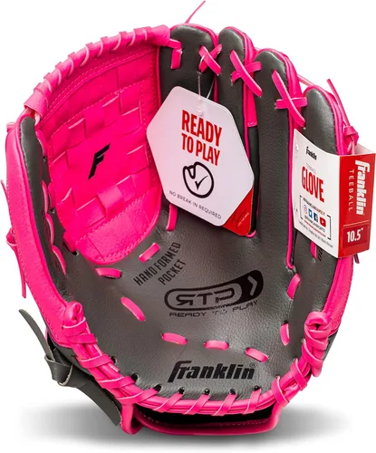 Vista 2 de Franklin Sports Guantes de béisbol para niños, guante de pelota RTP para niños + juego de pelotas, guantes de pelota para niños + niñas, niños +