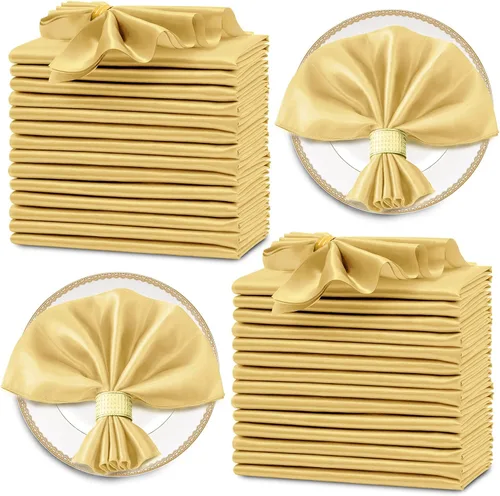 Vista 13 de Horbaunal Paquete de 30 servilletas de satén negro de 20 x 20 pulgadas, servilletas cuadradas suaves de tela sedosa, decoración de mesa para bodas