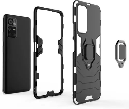 Vista 4 de Funda para Xiaomi Poco M4 Pro 5G, soporte magnético para montaje de coche para Xiaomi Redmi Note 11T 5G/Poco M4 Pro 21091116AG Case Negro