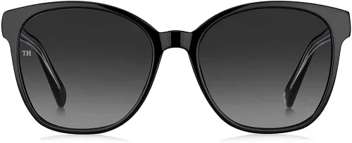 Vista 2 de Tommy Hilfiger Gafas de sol para mujer, estilo TH 1811S cuadrado, negro, 2.165in, 0.669in, Negro