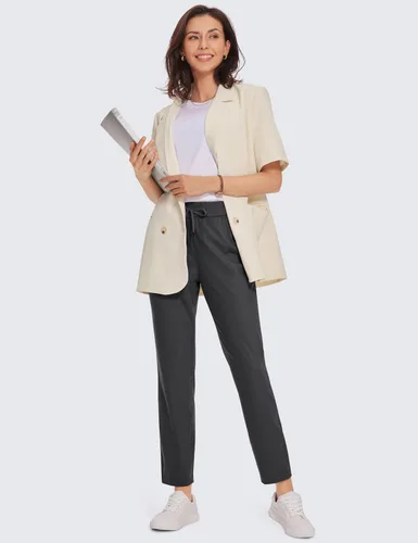 Vista 3 de CRZ YOGA - Pantalones deportivosde vestir para el trabajo, hacer yoga, viajar, hacer ejercicio, descansar o de uso casual, con elasticidad en 4