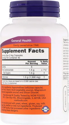 Vista 2 de D-manosa 500mg 120 cápsulas (paquete de 2)