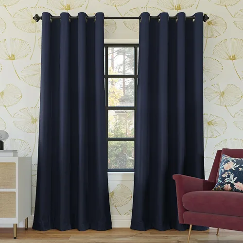 Vista 65 de Sun Zero Nordic - Juego de 2 paneles de cortinas con ojales de grado teatral extremo 100% opacas, 104" x 96" (2* 52" x 96"), cortinas opacas blanco