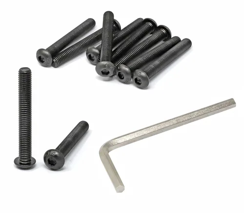 Vista 84 de iexcell 100 piezas de rosca M2.0.197 x 0.157 in paso de 0.018 in de acero aleado 10.9 grado hexagonal cabeza botón cabeza tornillo tornillo kit