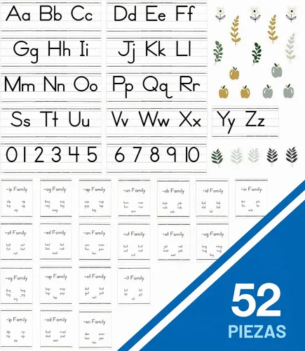 Vista 2 de Carson Dellosa - Letras y números de manuscrito de granja (52 unidades)