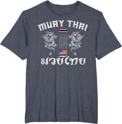 Vista 76 de Camiseta de equipo de entrenamiento de boxeo Muay Thai con bandera estadounidense de Tailandia, Negro, S