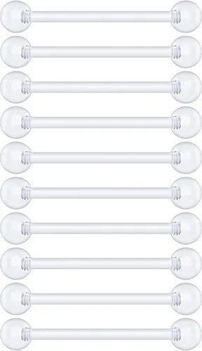 Vista 14 de Anillos de plástico para pezón – Anillos de lengua transparentes – Piercing hipoalergénico recto Bioflex