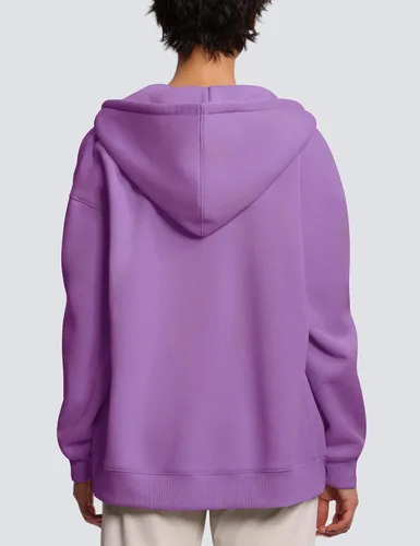 Vista 2 de THE GYM PEOPLE Sudaderas con capucha de forro polar de gran tamaño para mujer, con cremallera completa, abrigos con capucha para otoño