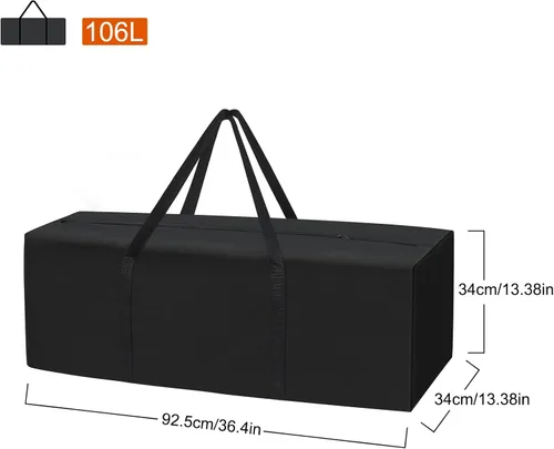 Vista 6 de Nomiou Bolsa de lona deportiva Bolsa grande para viajes, tela duradera 600D, bolsa de lona plegable para hombres y mujeres, Negro