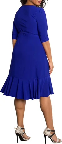 Vista 3 de Kiyonna Vestido cruzado caprichoso para mujer de talla grande