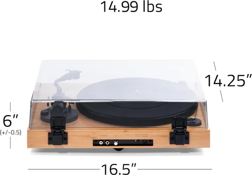 Vista 8 de Fluance RT83 Reference para tocadiscos de vinilo de alta fidelidad con cartucho Ortofon 2M Rojo, motor de control de velocidad, base de madera MDF