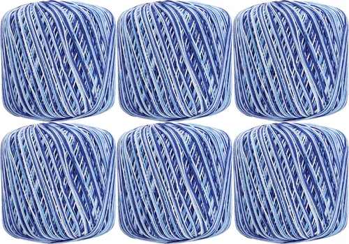 Vista 39 de ThreadArt - Hilo de ganchillo 100% algodón, talla 3, color azul mezclilla jaspeado, 49 Soft pure cotton crochet thread for lace, doilies