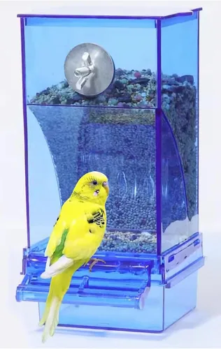 Vista 5 de Comedero para pájaros sin ensuciar,Alimentador automático de loros,Contenedor de comida de acrílico,Accesorios de jaula de periquitos