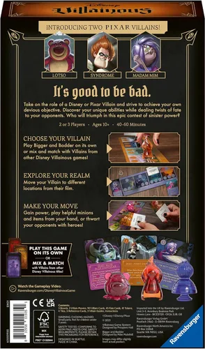 Vista 7 de Ravensburger Disney Villainous - Juego de mesa de estrategia más grande y malvado - Nuevos villanos de Pixar - Juega como Syndrome, Lotso o Madam