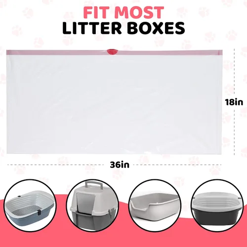 Vista 6 de Revestimientos para cajas de arena para gatos, 60 unidades, con cordón, para limpiar