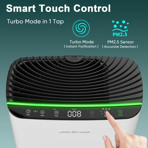 Vista 7 de Jafända Purificador de aire para el hogar, habitación grande, dormitorio de hasta 1226 pies cuadrados, filtro HEPA verdadero con pantalla PM2.5