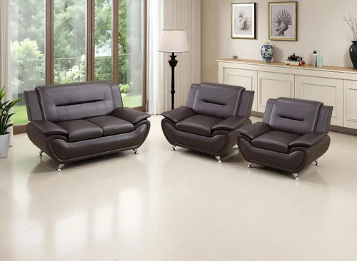 Vista 55 de Sofás de cuero, juego de sofás de sala, sofá para dormitorio, apartamento, juegos de muebles de sala de estar de cuero