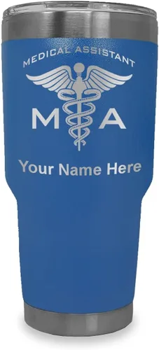 Vista 34 de LaserGram Taza aislada al vacío de 20 onzas, asistente médico MA, grabado personalizado incluido (negro)