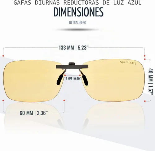 Vista 4 de Spectra479 Lentes con clip para bloquear la luz azul