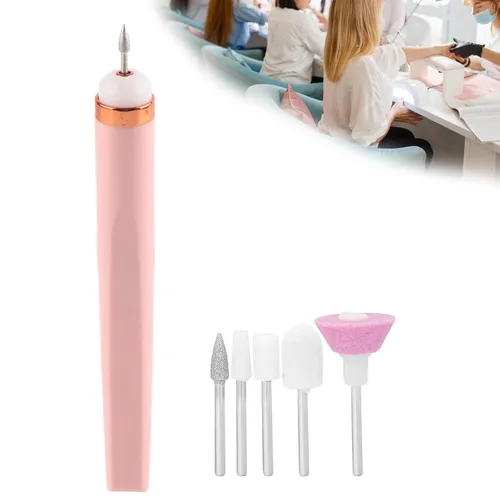 Vista 7 de Kit de taladro eléctrico para uñas, kit de manicura inalámbrico recargable, pulidor de uñas portátil con luz (01)
