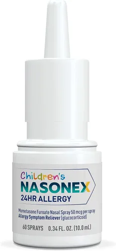 Vista 2 de Nasonex Niños 24HR Spray Nasal para Alergia, Sin Somnolencia, Sin Aroma, Síntomas de Alergia + Congestión Nasal, Fuerza de Receta Completa, 60