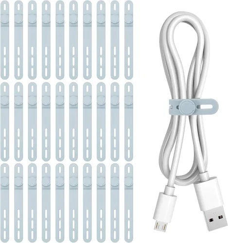 Vista 16 de Donruby 30 bridas de silicona para cables, correas organizadoras de cables Verde claro
