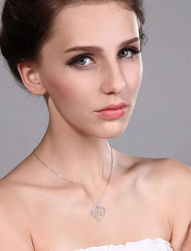 Vista 8 de INFUSEU Collares de plata de ley con números de ángel para mujeres y niñas, joyería de numerología, tu número de la suerte
