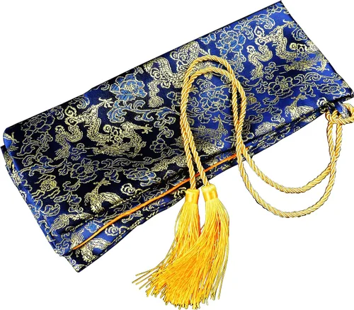 Vista 5 de 51 Inch Synthetic Silk Nice Pattern Bag with Golden Tassel Cover Carrying for Japanese Samurai Katana Chinese Swords