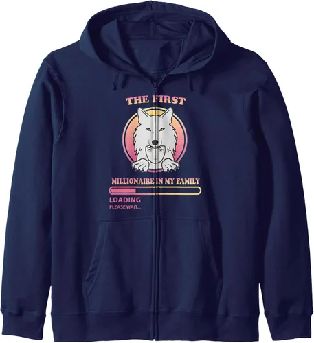 Vista 4 de el primer millonario de mi familia Saitama Inu cripto Zip Hoodie, Negro