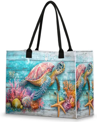 Vista 29 de Pardick Bolsa de mano reutilizable para mujer, bolsa de viaje, trabajo, compras, piscina y playa, A-04, Mediana