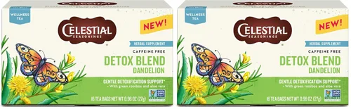 Vista 9 de Celestial Seasonings Detox Blend - Té de bienestar de diente de león, sin cafeína, caja de 16 bolsas de té