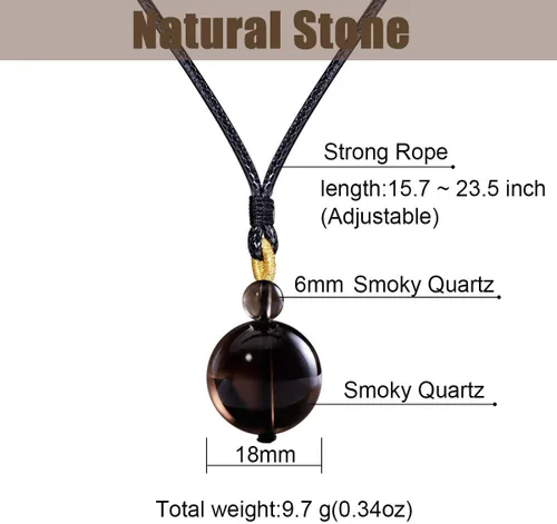 Vista 7 de Jewever Collar con colgante de ojo de tigre, simple, clásico, ajustable, redondo, con piedras preciosas curativas, energía de 0.709in, unisex