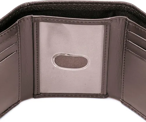Vista 4 de Caterpillar Billetera triple de cuero para hombre con ventana de identificación
