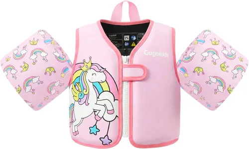 Vista 13 de Gogokids Chaleco de natación para bebé, flotadores para niños de 33-66 libras, chaqueta de natación para niños con alas de agua para niños de 2 3 4