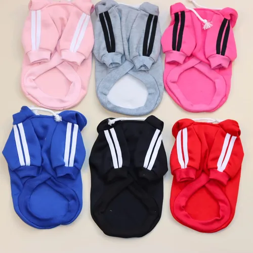 Vista 5 de Izefia Sudadera con capucha para perro - Suéter de invierno de forro polar para perros pequeños, gatos - Negro - XS