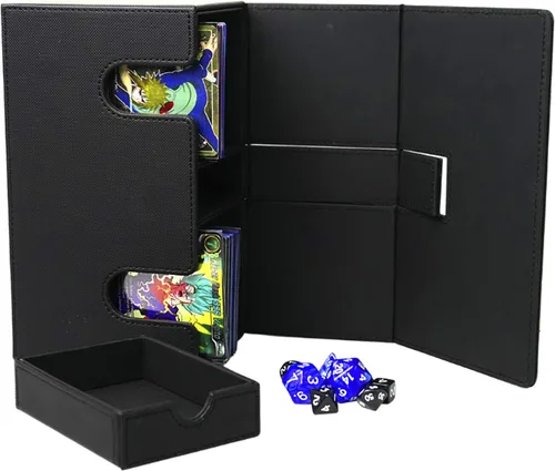 Vista 2 de TopDeck Más de 200 cartas dobles Pro - Compartimentos dobles premium para máxima protección y almacenamiento de tarjetas - Soporte para caja