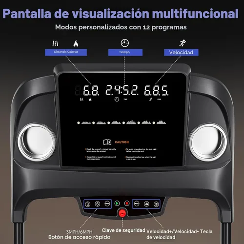 Vista 5 de YPOO Cintas de correr para uso doméstico, caminadora con inclinación, cintas de correr plegables automáticas para el hogar, cinta de correr de 8.0