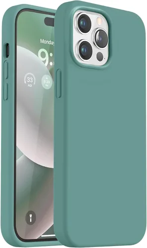Vista 11 de Vooii Funda compatible con iPhone 13 Pro, silicona líquida a prueba de golpes con forro de microfibra antiarañazos, protección de cámara mejorada