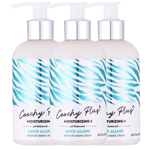 Vista 9 de Coochy Plus Crema de afeitar íntima COCO ALLURE para púbico, línea de bikini, axila y más, sin erupciones con fórmula hidratante pendiente