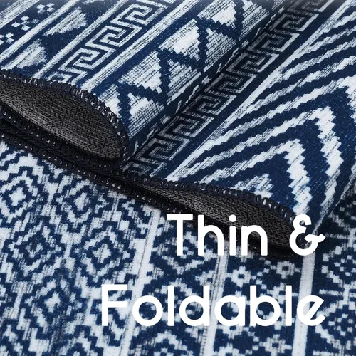 Vista 4 de COZYLOOM Tapete geométrico bohemio de 2 x 4 pulgadas, lavable a máquina, vintage, de felpilla marroquí, para interiores, antideslizante, cocina