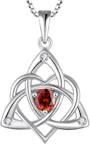 Vista 9 de STARCHENIE Celtic Knot Necklace for Women 925 Sterling Silver Trinity Love Knot Pendant Birthstones Jewelry 38-Ópalo-Oct