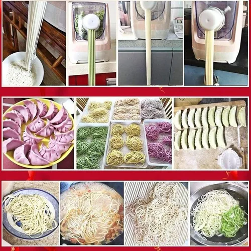 Vista 7 de Extrusora automática de pasta, prensa eléctrica para pasta, con 13 moldes de fideos, automática para crear tu propia deliciosa pasta fresca
