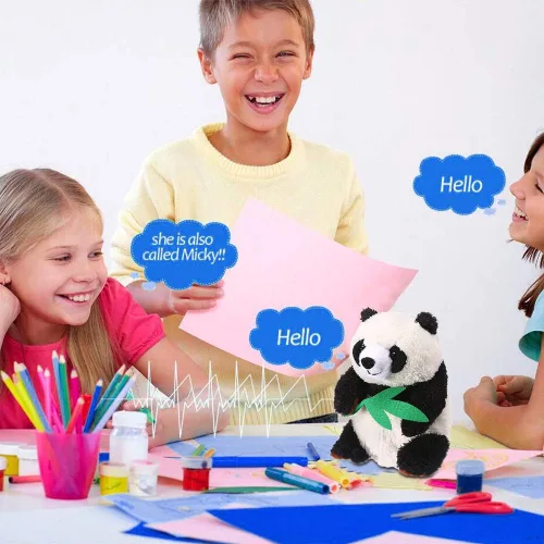 Vista 6 de Panda Parlante, Repite Lo Que Dices Juguete de Peluche Animal Compañero Panda para Niños y Niñas Regalo Infantil